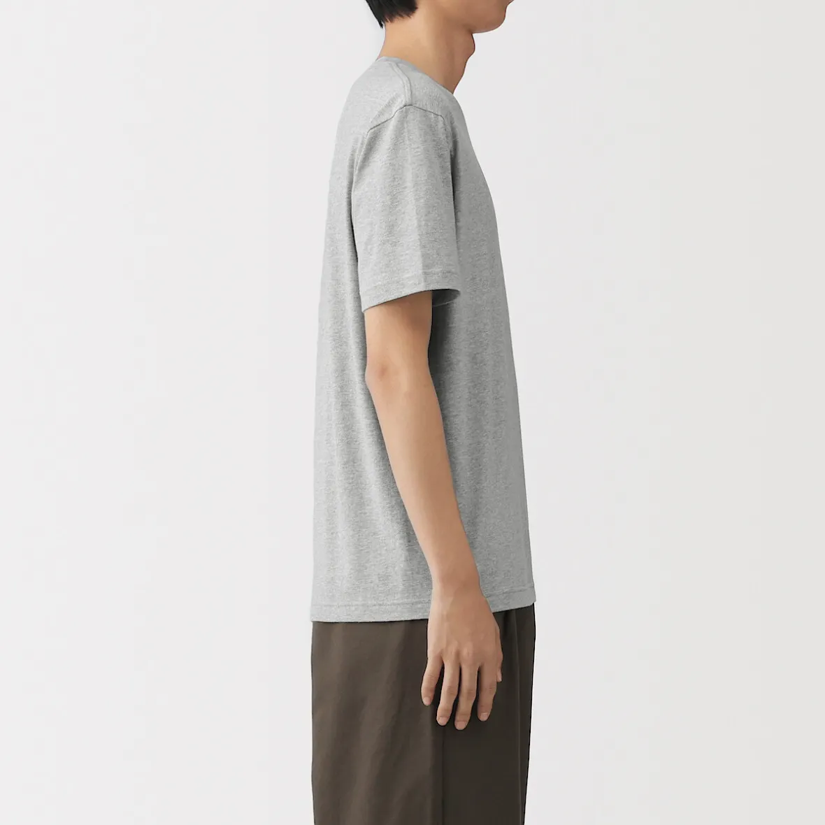 New Muji Camiseta de algodón de manga corta y cuello redondo