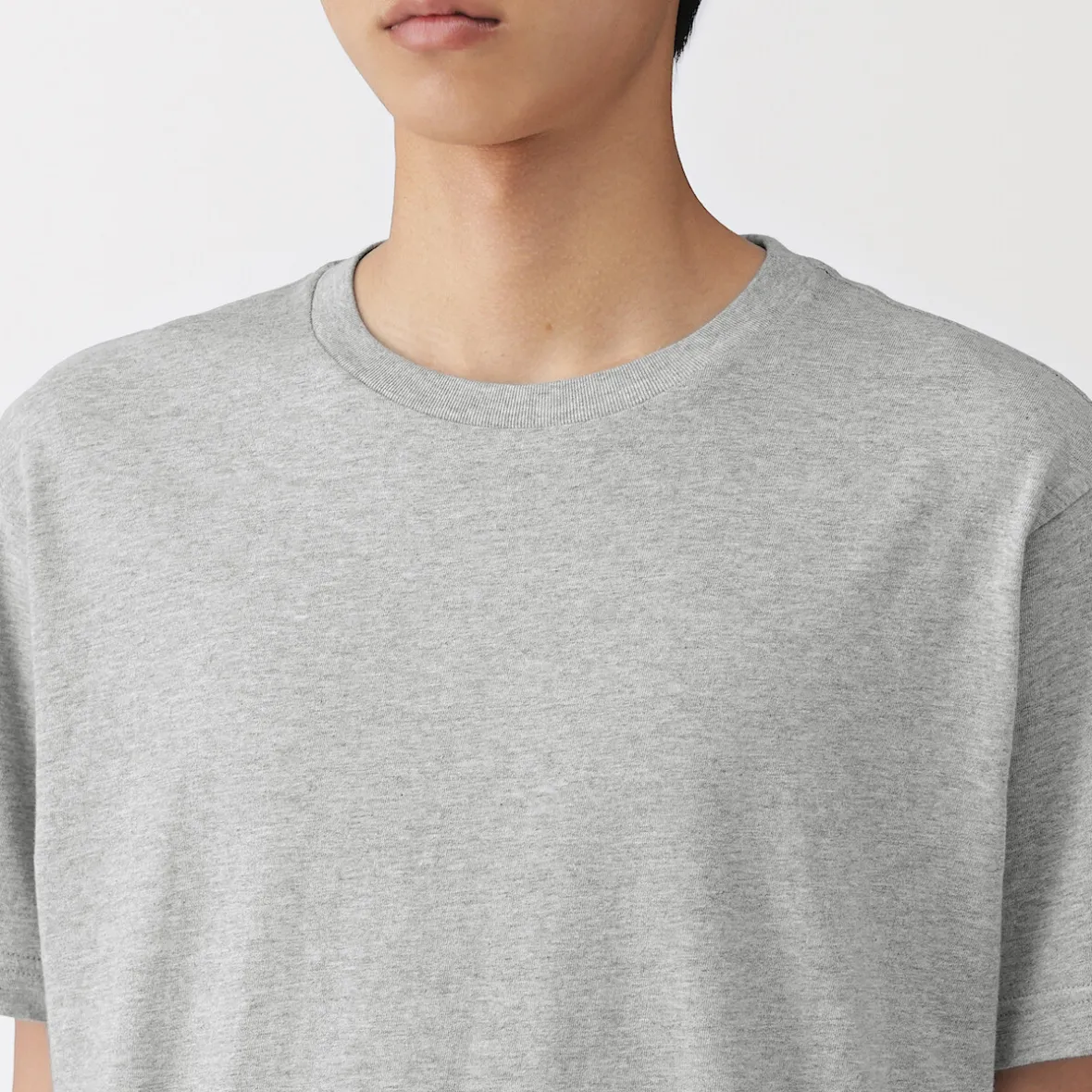 New Muji Camiseta de algodón de manga corta y cuello redondo
