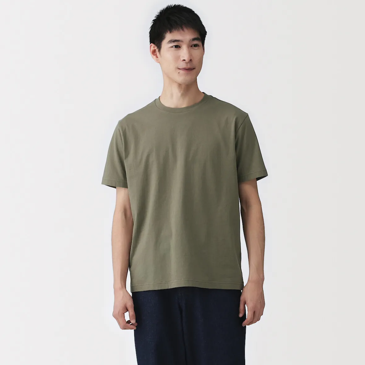 New Muji Camiseta de algodón de manga corta y cuello redondo