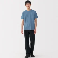 Outlet Muji Camiseta de algodón de manga corta y cuello redondo
