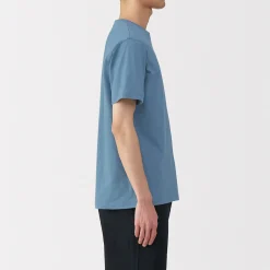 Outlet Muji Camiseta de algodón de manga corta y cuello redondo