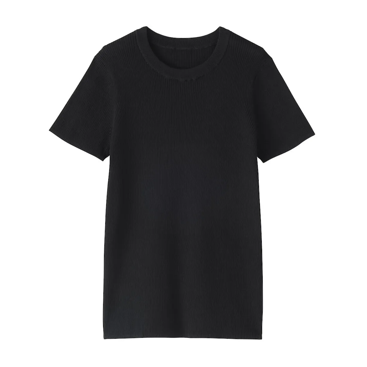 New Muji Camiseta de algodón orgánico de alta torsión para mujer