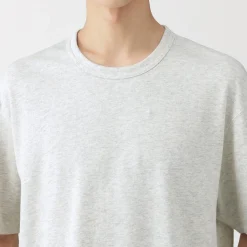 Clearance Muji Camiseta de algodón orgánico con tejido de punto de bucle para hombre