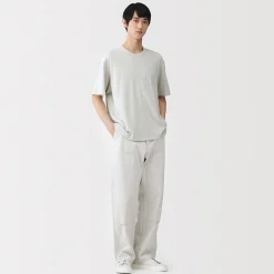 Clearance Muji Camiseta de algodón orgánico con tejido de punto de bucle para hombre
