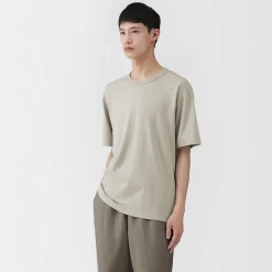 Muji Camiseta de algodón orgánico para hombre