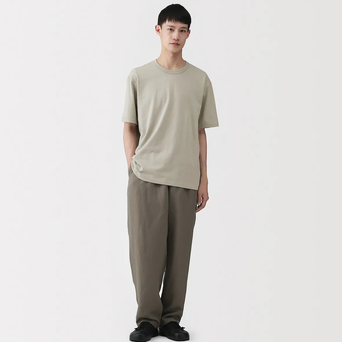 Muji Camiseta de algodón orgánico para hombre