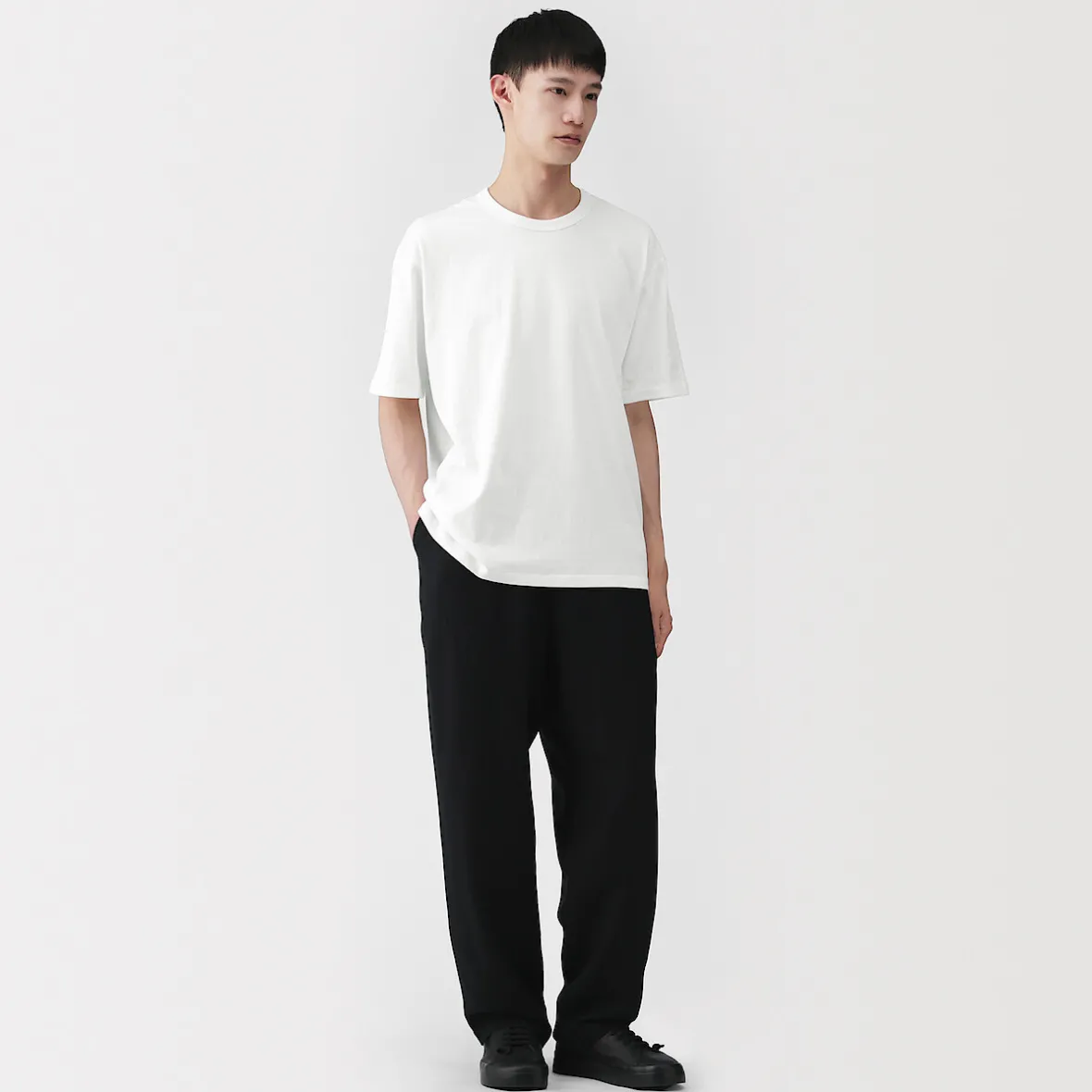 Muji Camiseta de algodón orgánico para hombre