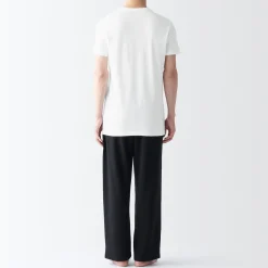 New Muji Camiseta de algodón sin costuras laterales con cuello en V - pack de 2, para hombre