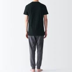 New Muji Camiseta de algodón sin costuras laterales con cuello en V - pack de 2, para hombre