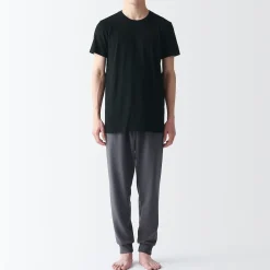 Online Muji Camiseta de algodón sin costuras laterales con cuello redondo - pack de 2, para hombre