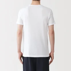 Best Muji Camiseta de cuello redondo de algodón que absorbe la humedad para hombre