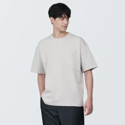 Online Muji Camiseta de hombre Cool Touch Relaxed Fit con bolsillo…