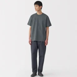 Muji Camiseta de jersey grueso para hombre