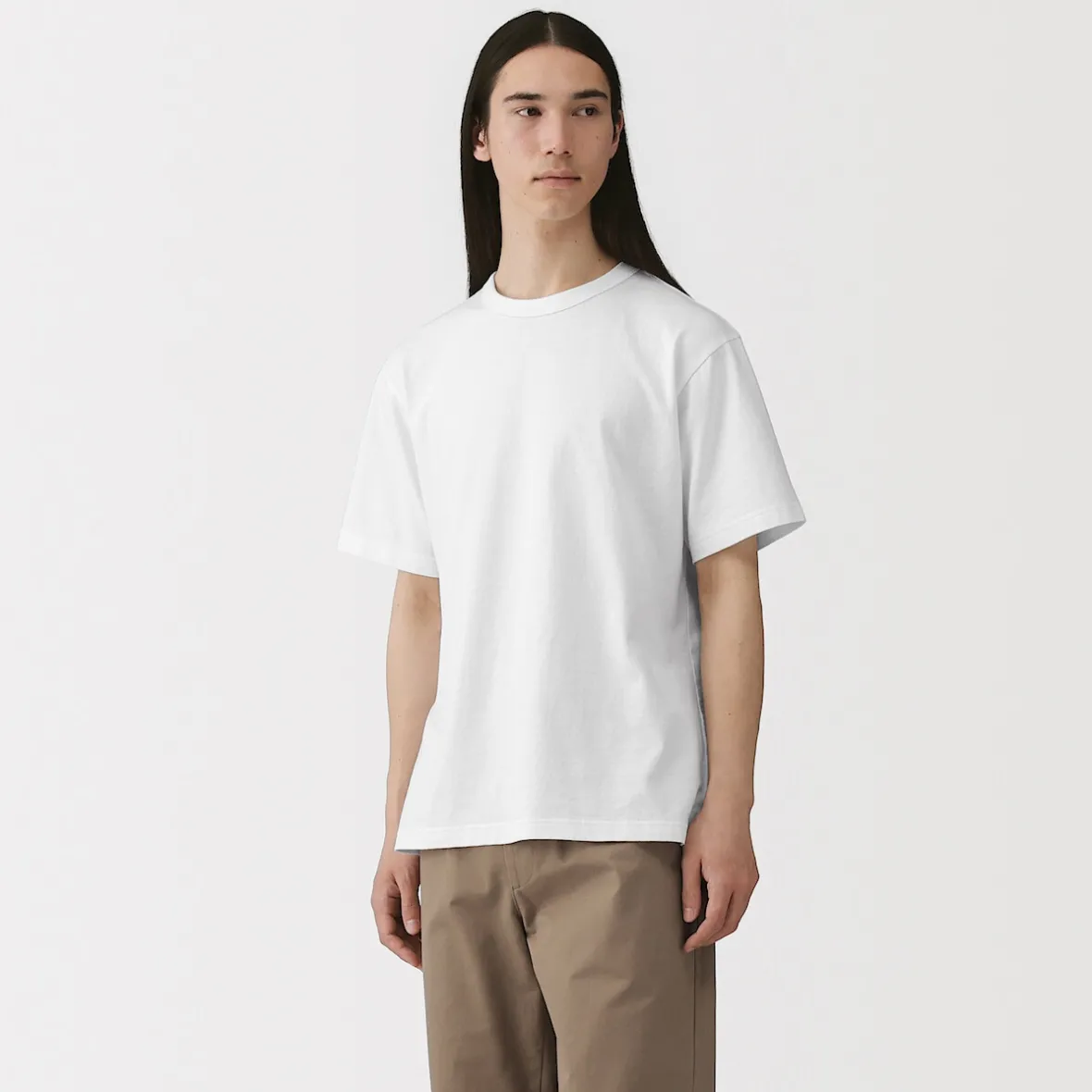 Muji Camiseta de jersey grueso para hombre