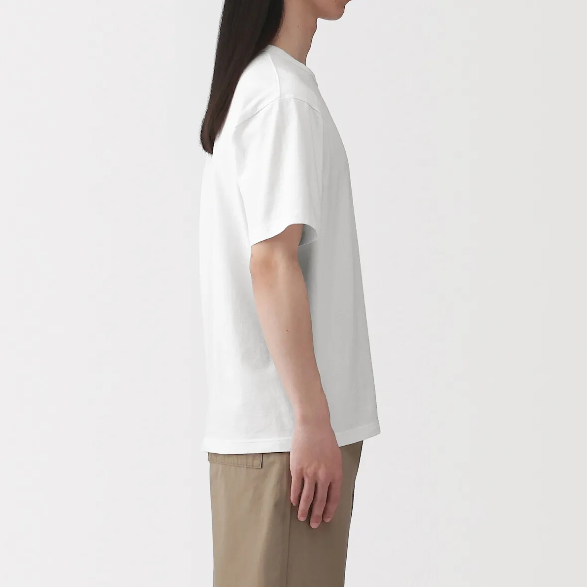 Muji Camiseta de jersey grueso para hombre