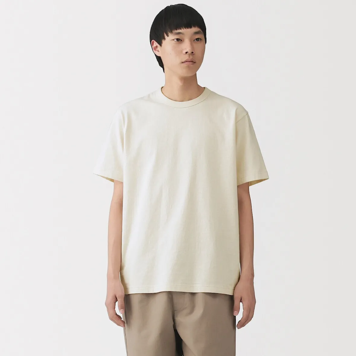 Muji Camiseta de jersey grueso para hombre