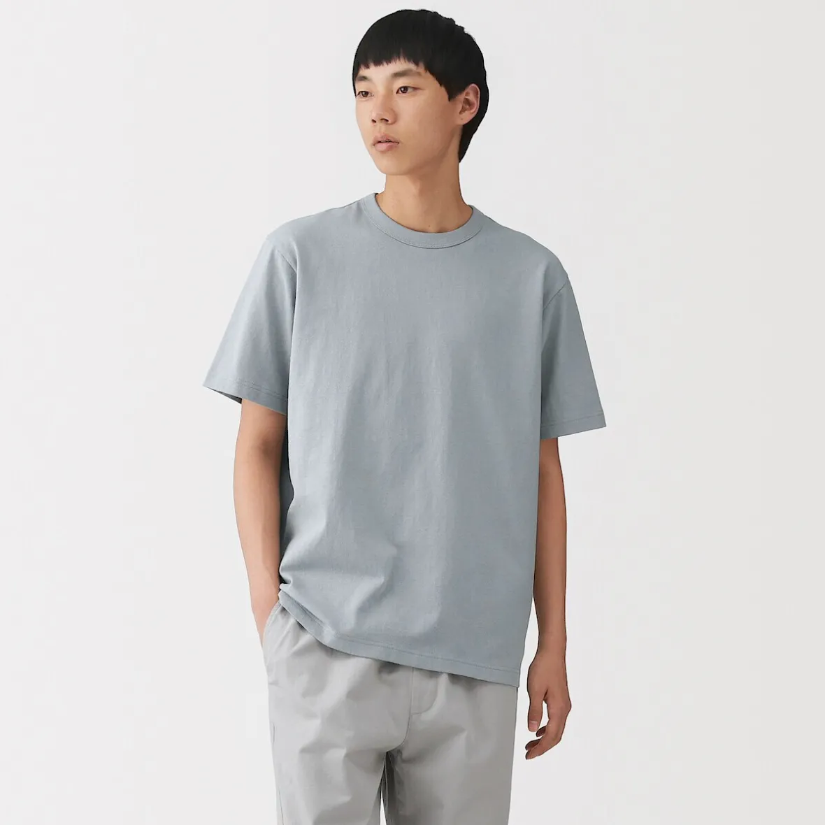 Muji Camiseta de jersey grueso para hombre