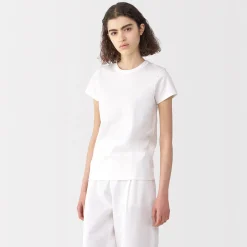 Muji Camiseta de lino y algodón para mujer