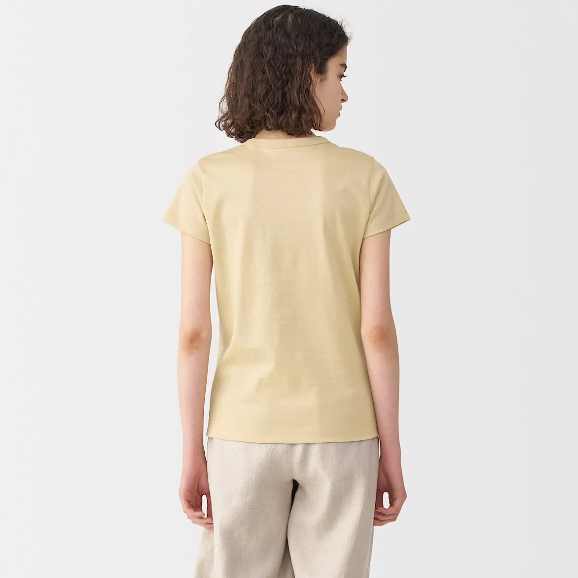 Muji Camiseta de lino y algodón para mujer