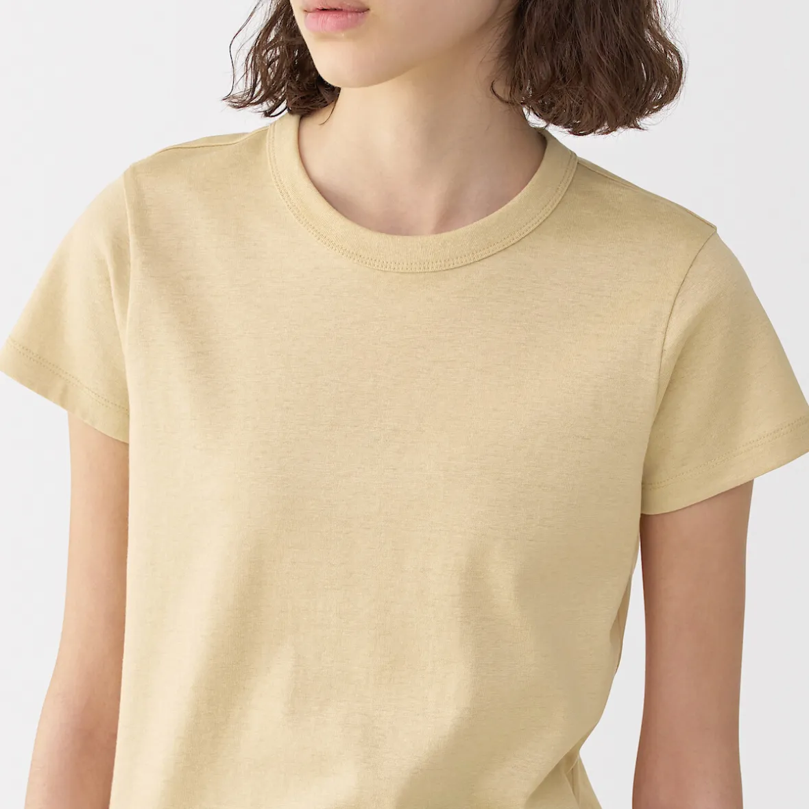 Muji Camiseta de lino y algodón para mujer