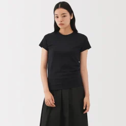 Muji Camiseta de lino y algodón para mujer