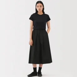 Muji Camiseta de lino y algodón para mujer