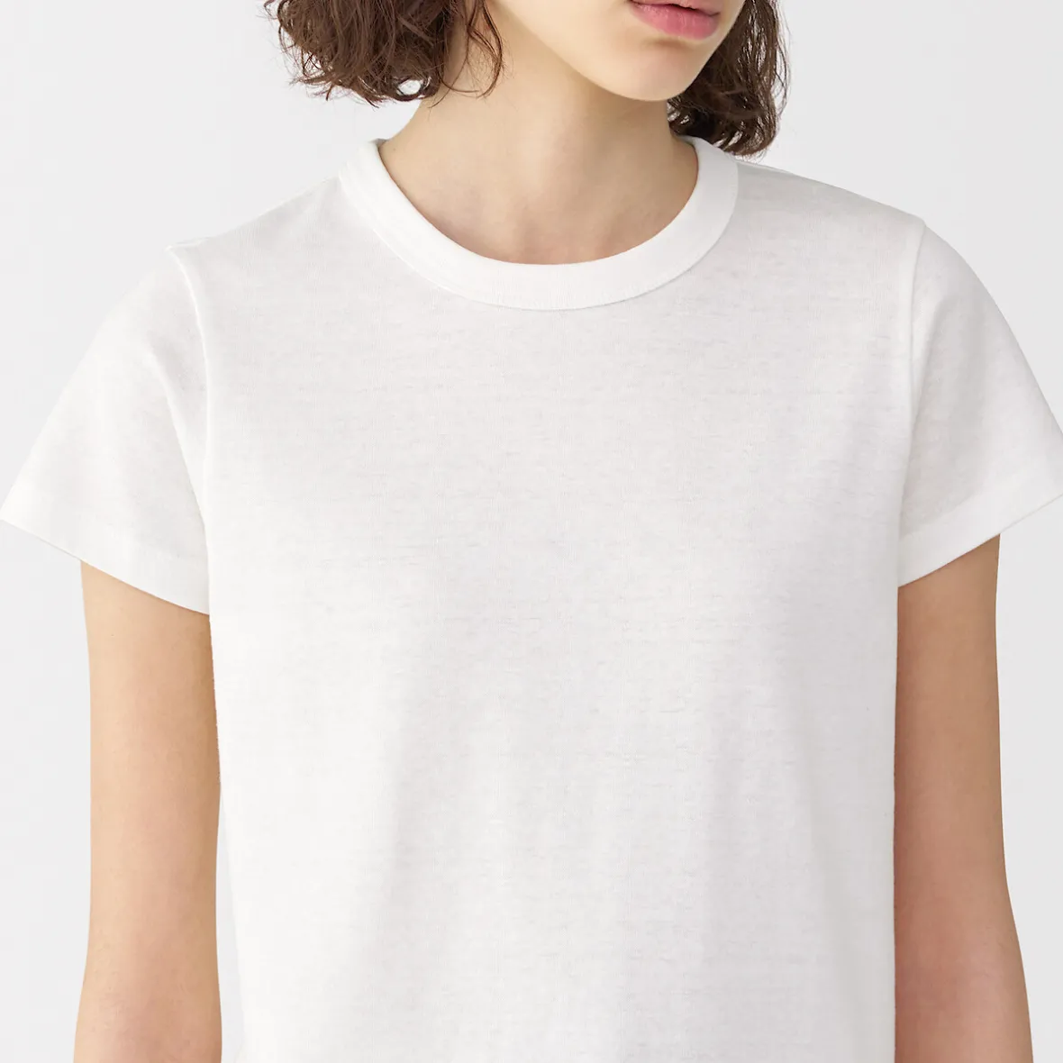 Muji Camiseta de lino y algodón para mujer