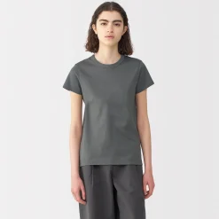 Muji Camiseta de lino y algodón para mujer