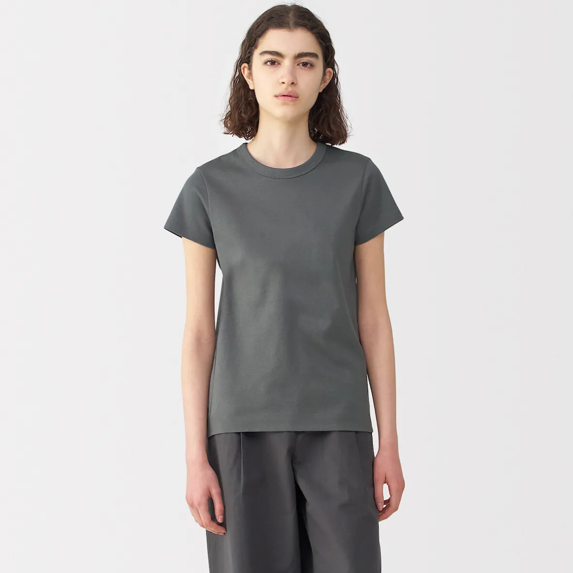 Muji Camiseta de lino y algodón para mujer