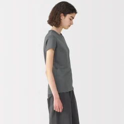 Muji Camiseta de lino y algodón para mujer