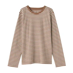 Sale Muji Camiseta de manga larga en mezcla de algodón para mujer