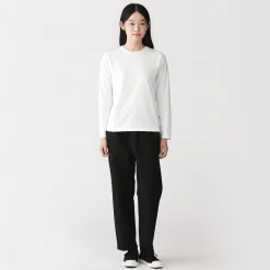 Best Muji Camiseta de manga larga en mezcla de algodón para mujer