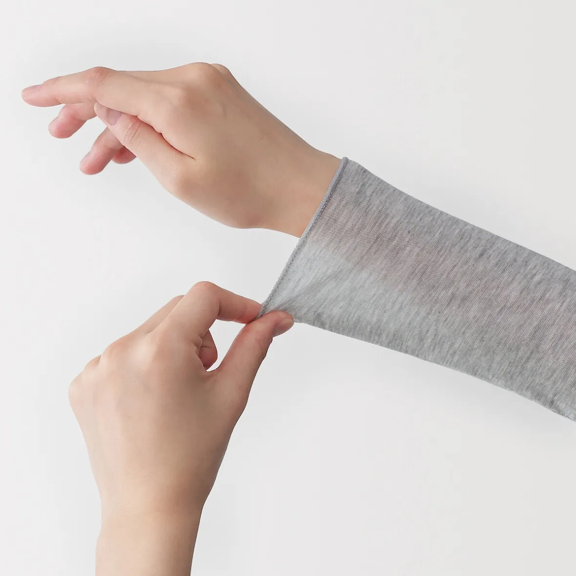 Muji Camiseta de manga larga transparente con cuello alto en mezcla de lyocell para mujer