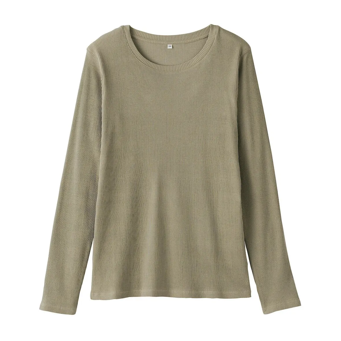 Muji Camiseta de manga larga y canalé en mezcla de lyocell para mujer