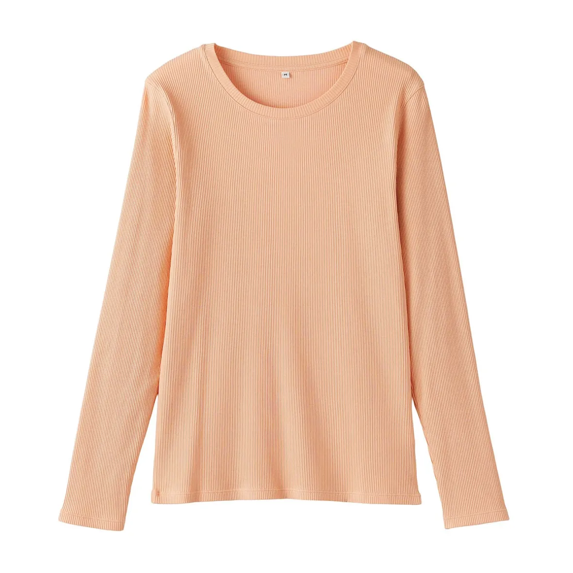 Muji Camiseta de manga larga y canalé en mezcla de lyocell para mujer