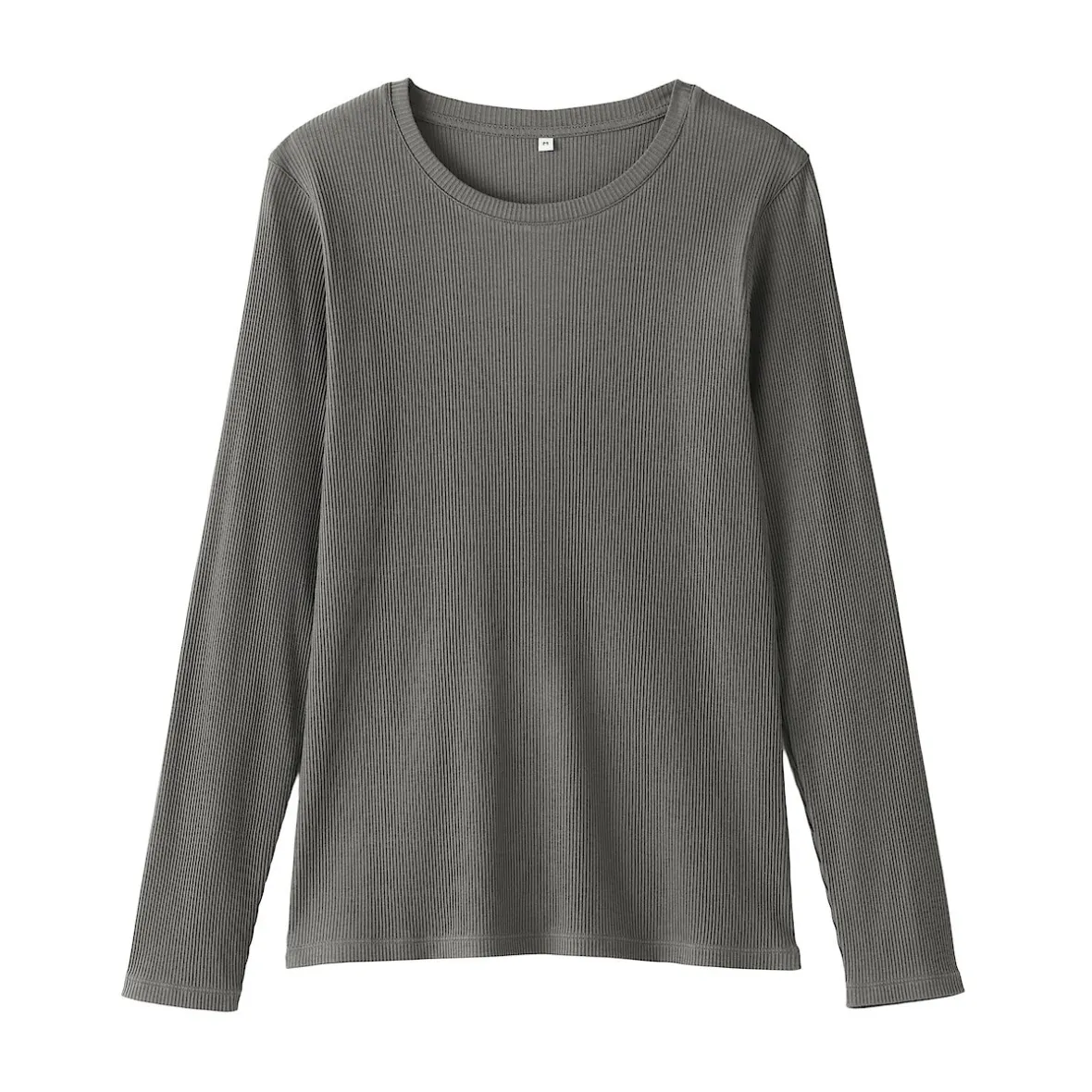 Muji Camiseta de manga larga y canalé en mezcla de lyocell para mujer