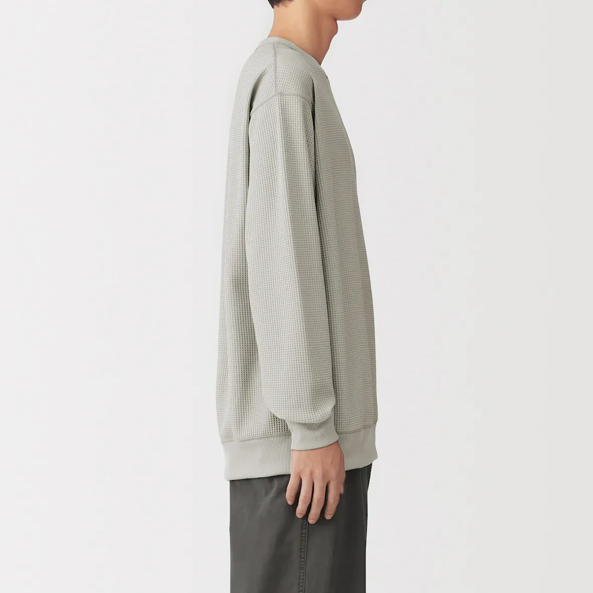 Discount Muji Camiseta de manga larga y tejido waffle Quick Dry para hombre