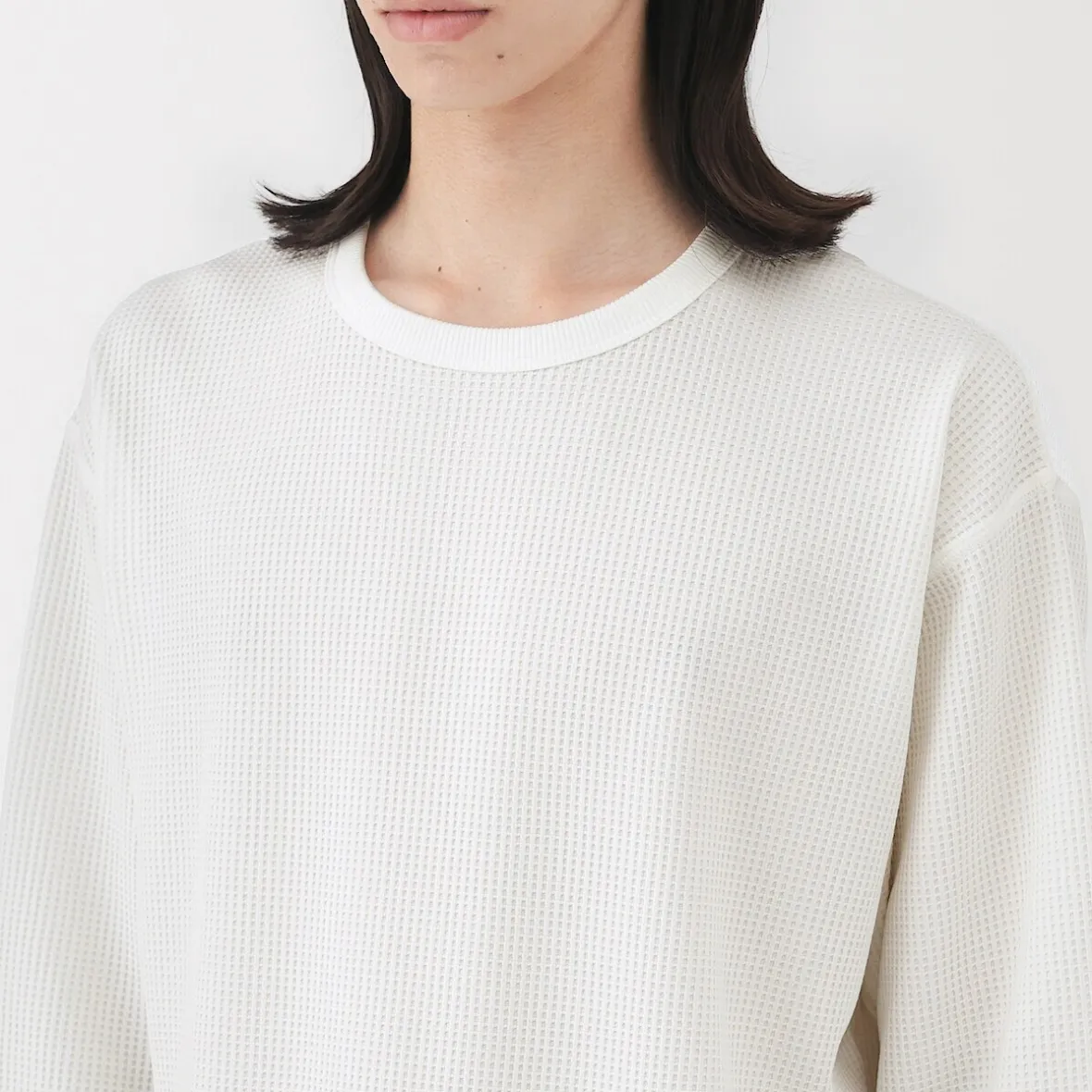 Discount Muji Camiseta de manga larga y tejido waffle Quick Dry para hombre