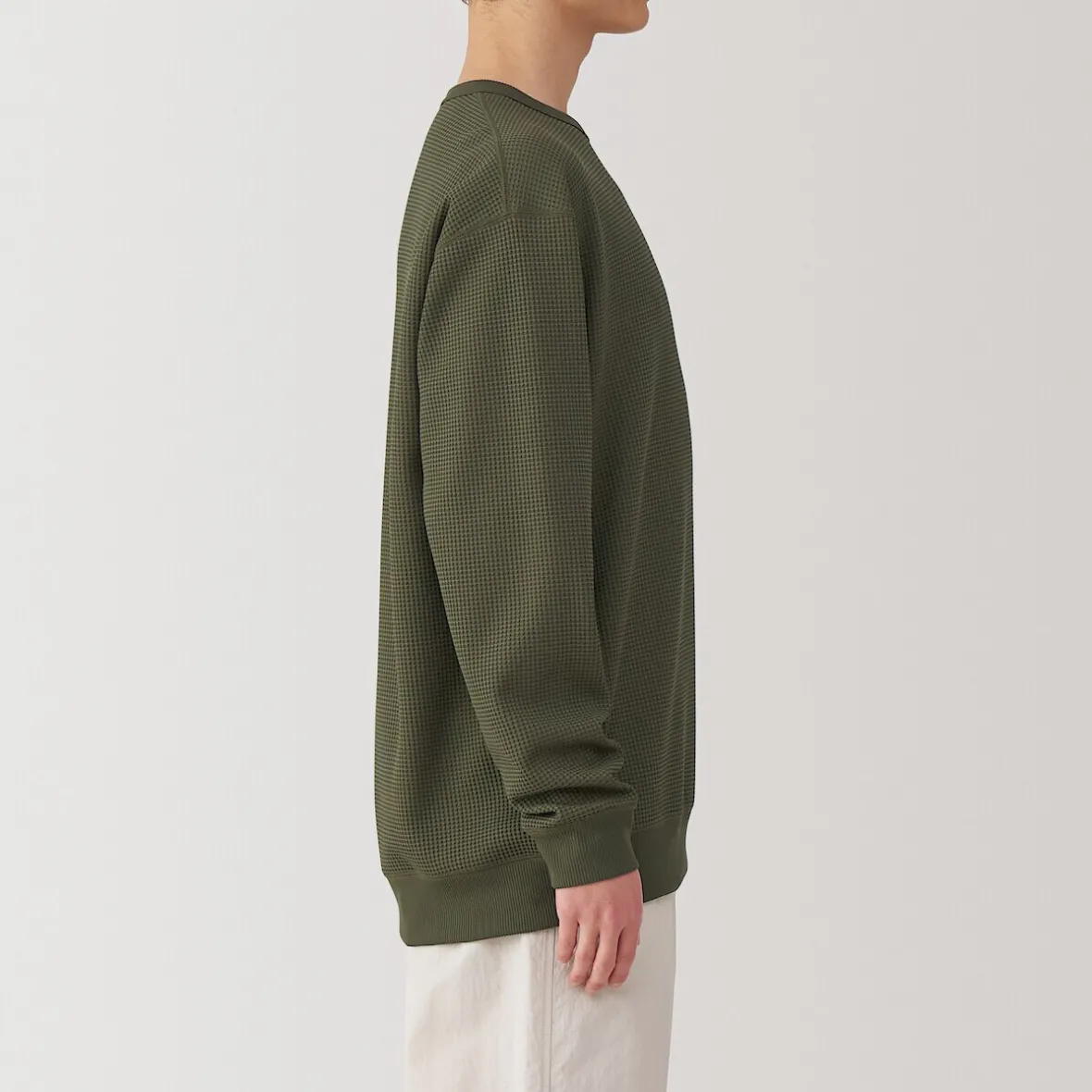 Discount Muji Camiseta de manga larga y tejido waffle Quick Dry para hombre