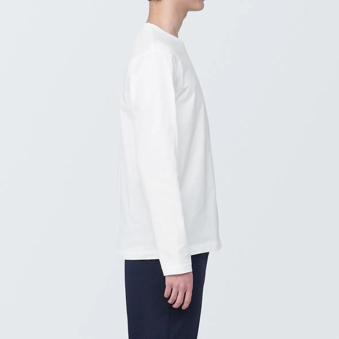 Clearance Muji Camiseta de manga larga y acabado lavado para hombre