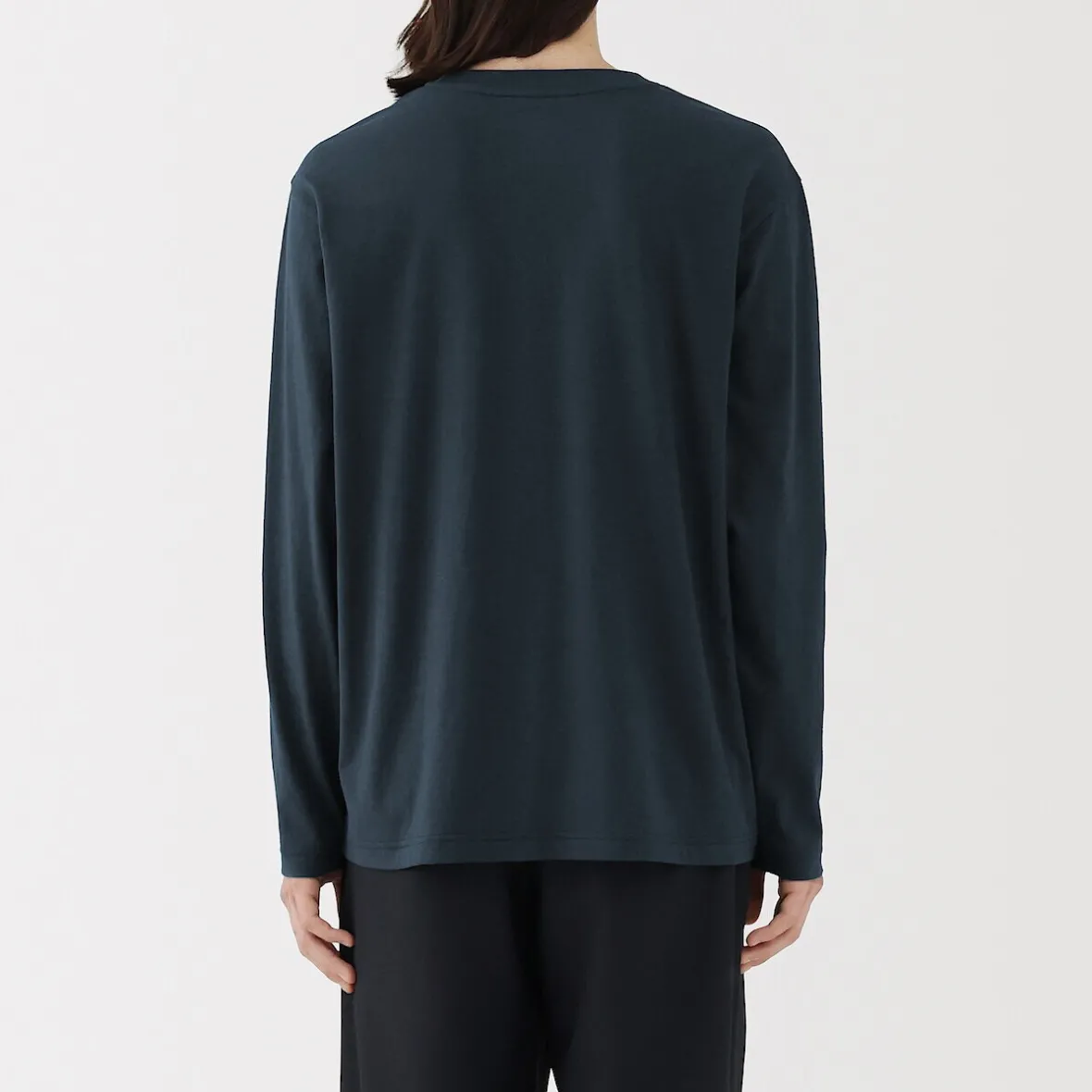 Clearance Muji Camiseta de manga larga y acabado lavado para hombre