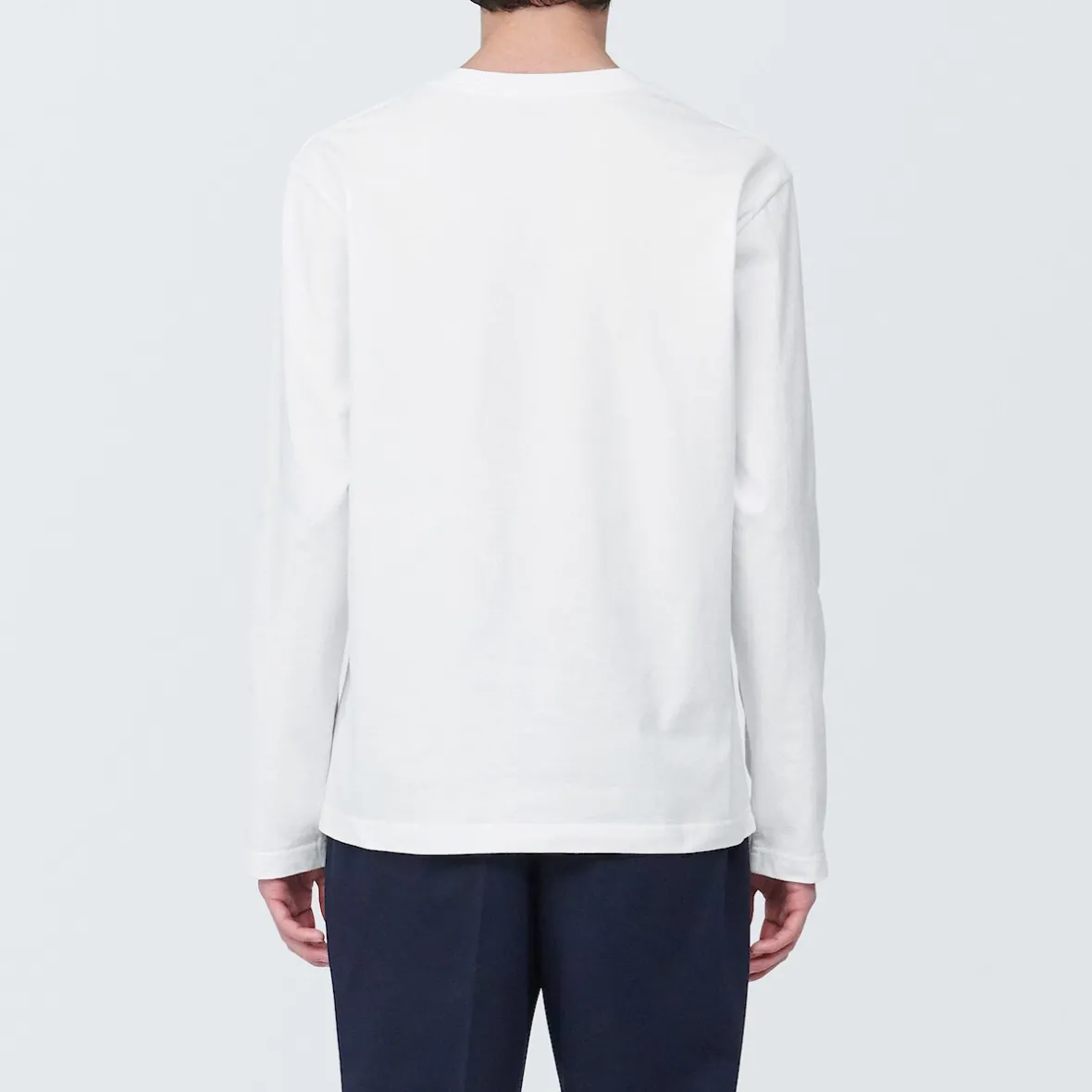 Clearance Muji Camiseta de manga larga y acabado lavado para hombre