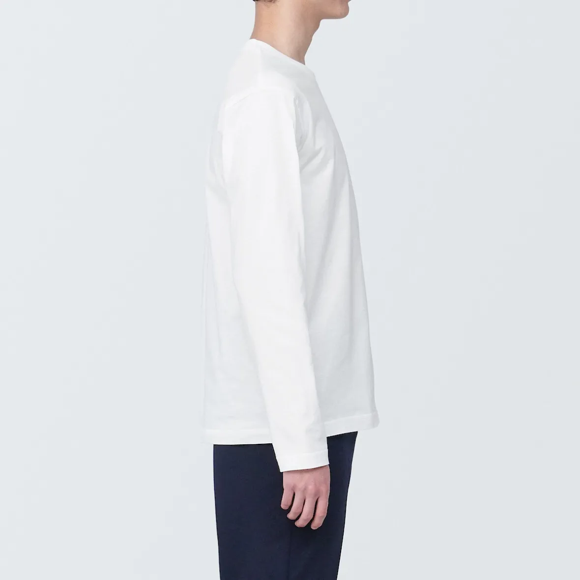 Clearance Muji Camiseta de manga larga y acabado lavado para hombre