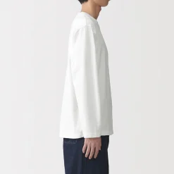 Outlet Muji Camiseta de manga larga y acabado lavado para hombre