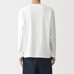 Outlet Muji Camiseta de manga larga y acabado lavado para hombre