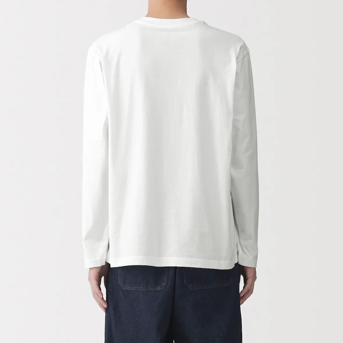 Outlet Muji Camiseta de manga larga y acabado lavado para hombre