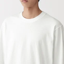 Outlet Muji Camiseta de manga larga y acabado lavado para hombre