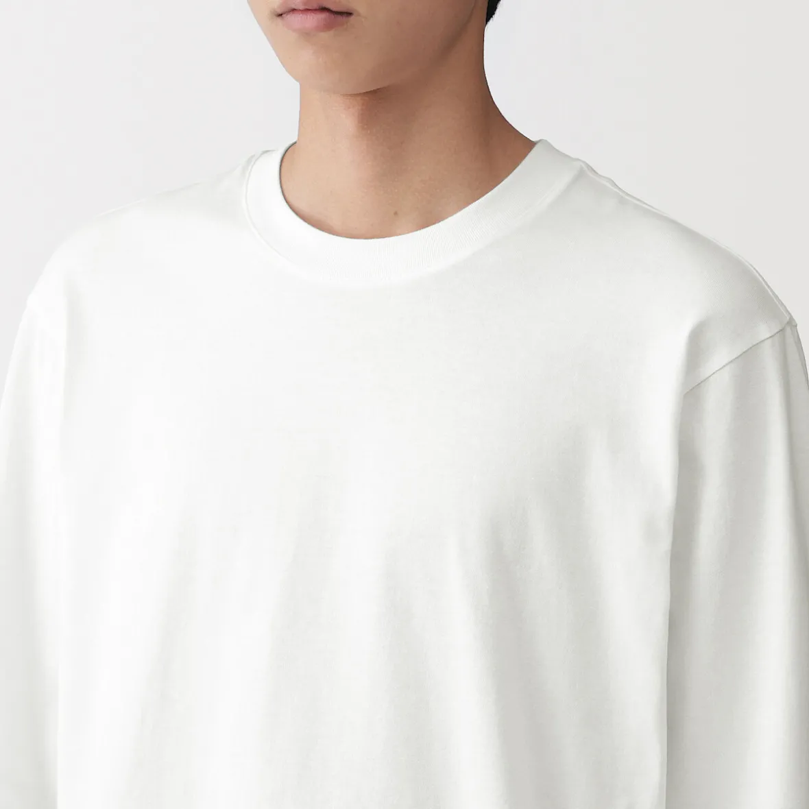 Outlet Muji Camiseta de manga larga y acabado lavado para hombre