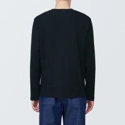 Outlet Muji Camiseta de manga larga y acabado lavado para hombre