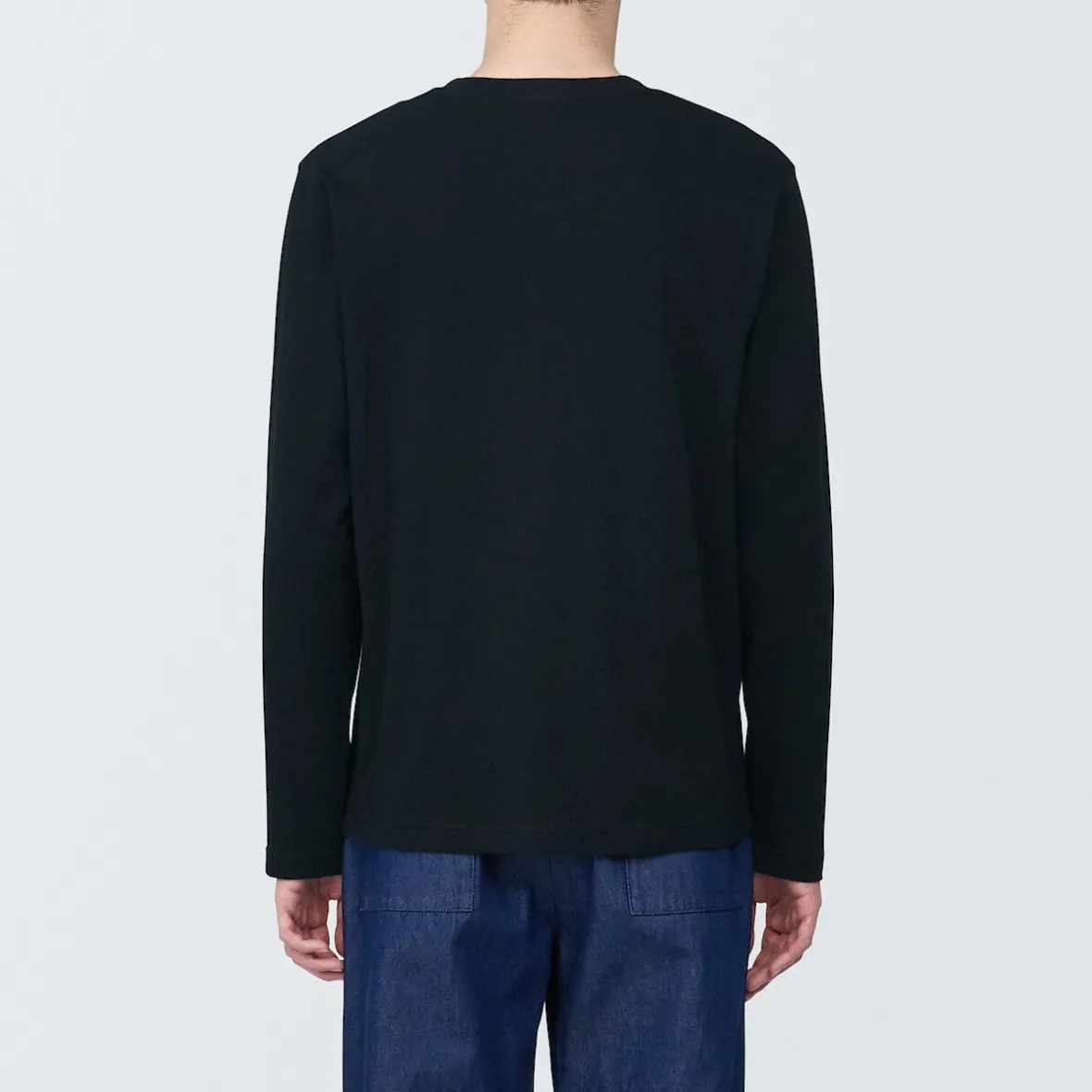 Outlet Muji Camiseta de manga larga y acabado lavado para hombre